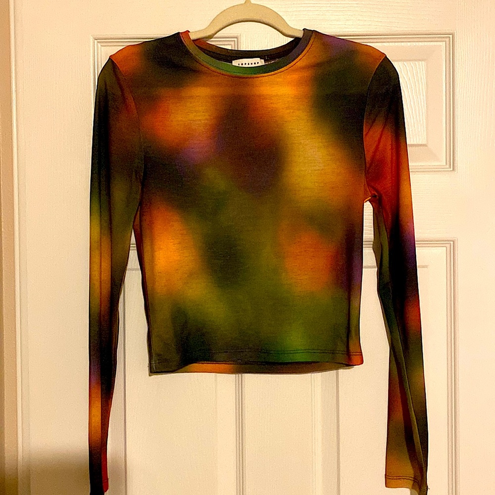 TOPSHOP Long Sleeve Crop Top
